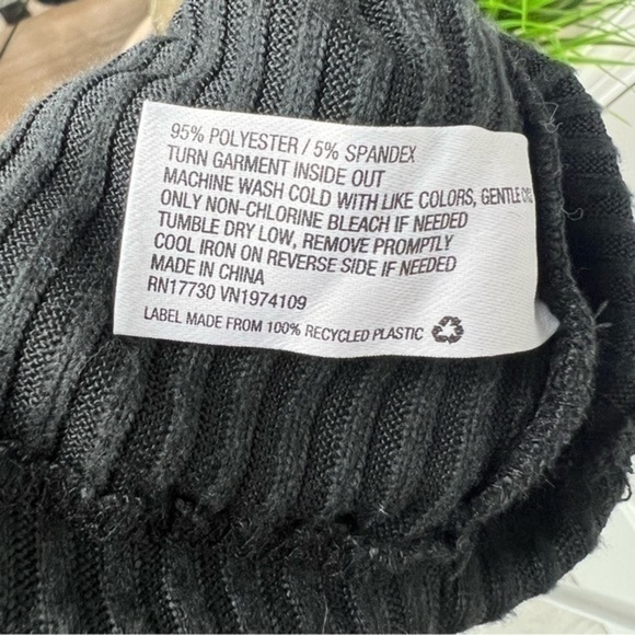 Colsie Womens Pullover Sweater Black Long Sleeve Stretch Ribbed Hooded XS - Picture 7 of 8